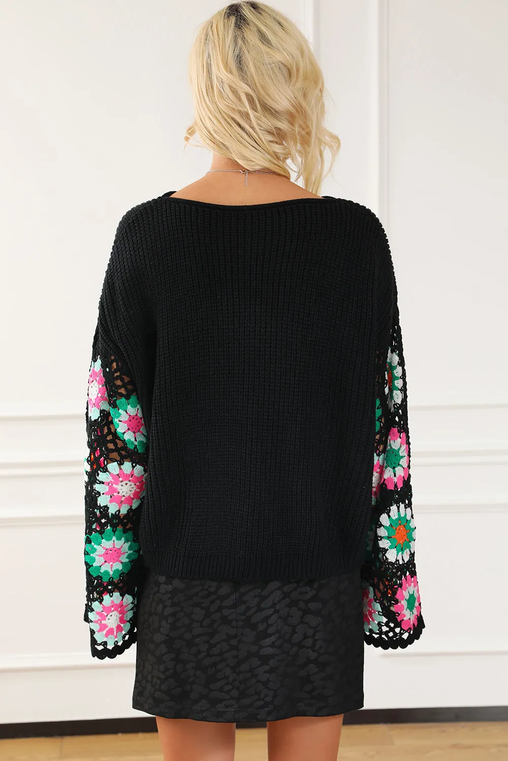 Round Neck Long Sleeve Knit Top\
