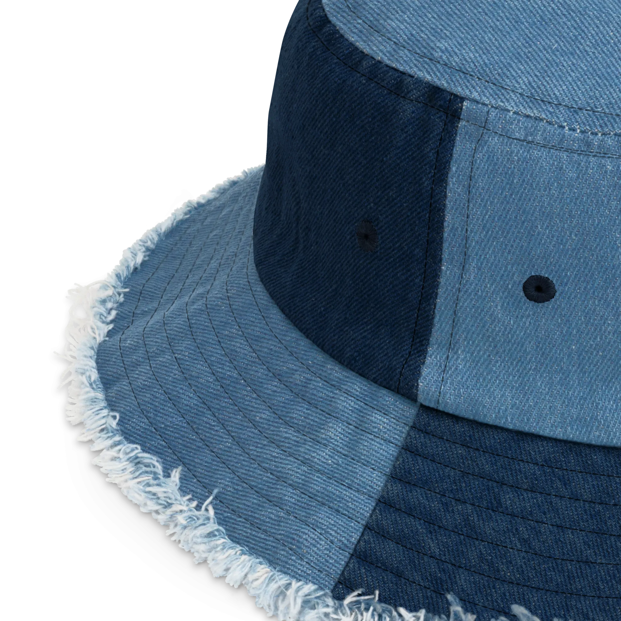 Fuck Racism Distressed Denim Bucket Hat