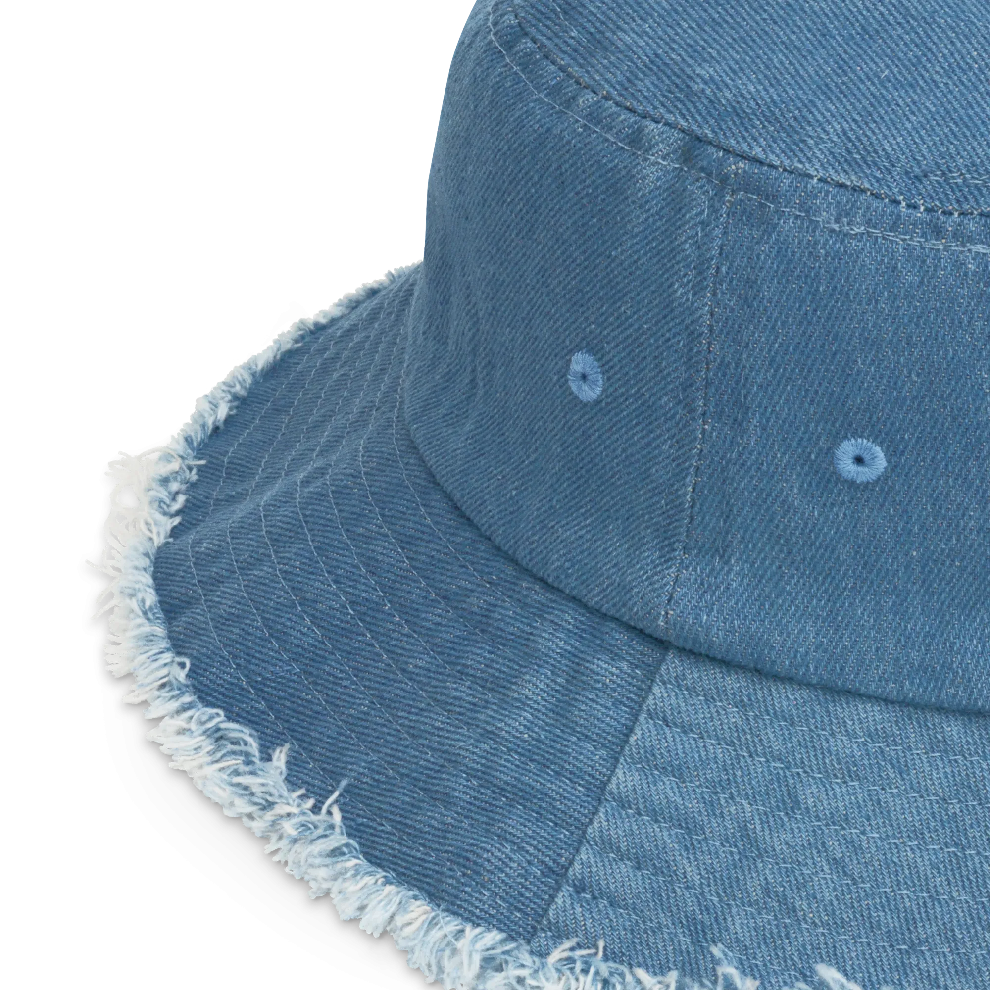 Fuck Racism Distressed Denim Bucket Hat
